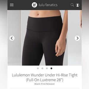 LULULEMON LUXTREME WUNDER UNDERS 8 black